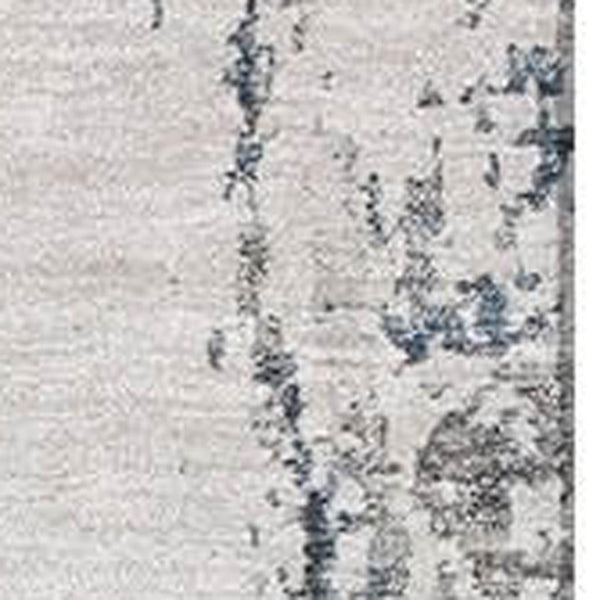 HomeRoots 5' X 8' Blue And Ivory Abstract Area Rug - Washable, UV-Protected, Stylish & Durable for High-Traffic Areas 700681