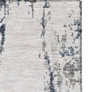 HomeRoots 5' X 8' Blue And Ivory Abstract Area Rug - Washable, UV-Protected, Stylish & Durable for High-Traffic Areas 700681