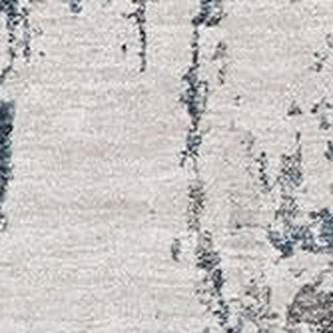 HomeRoots 8' X 10' Blue and Ivory Abstract Washable Area Rug – Stylish UV-Protected Design for High Traffic Spaces 700683