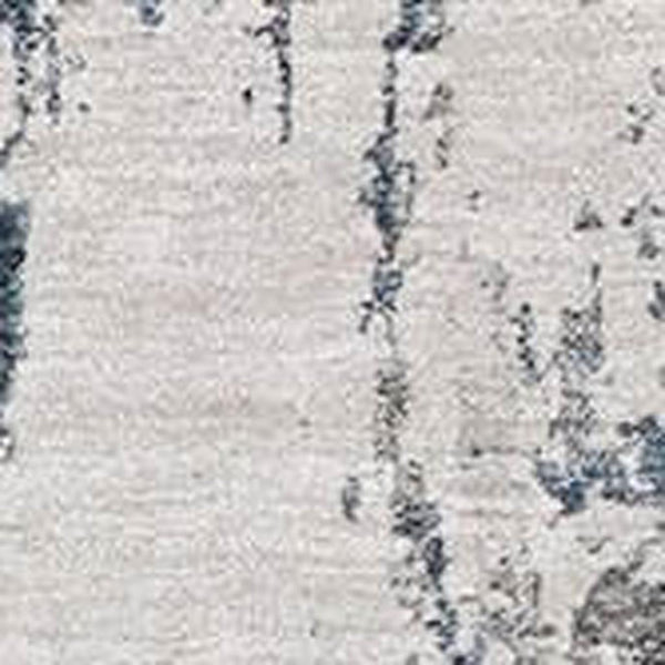HomeRoots 8' X 10' Blue and Ivory Abstract Washable Area Rug – Stylish UV-Protected Design for High Traffic Spaces 700683