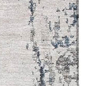 HomeRoots 10' X 14' Blue And Ivory Abstract Area Rug – Washable, UV-Protected, Durable for High-Traffic Spaces 700685