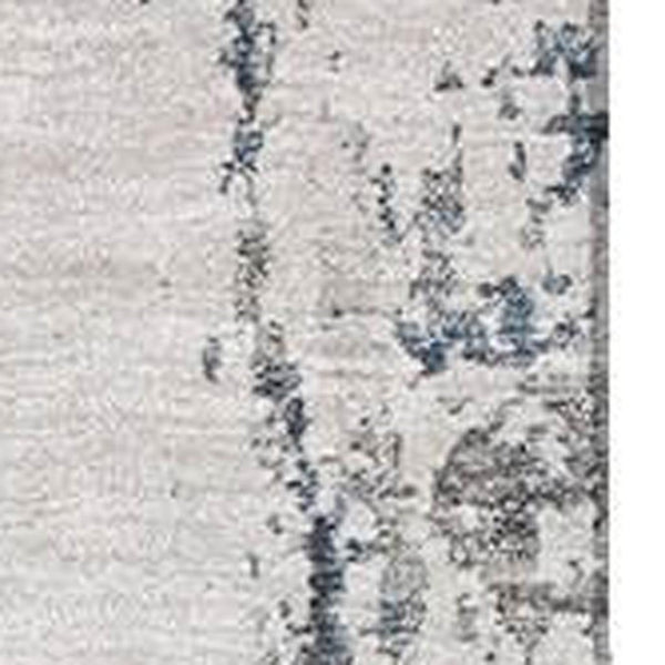 HomeRoots 10' X 14' Blue And Ivory Abstract Area Rug – Washable, UV-Protected, Durable for High-Traffic Spaces 700685