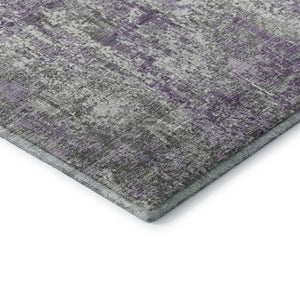 HomeRoots 5' X 8' Plum & Ivory Abstract Area Rug - Washable, UV Protected, Stylish & Durable for High-Traffic Areas 700687