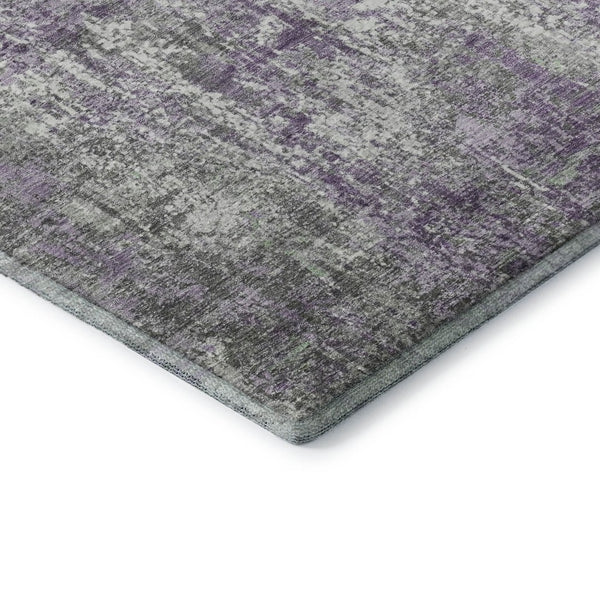 HomeRoots 5' X 8' Plum & Ivory Abstract Area Rug - Washable, UV Protected, Stylish & Durable for High-Traffic Areas 700687
