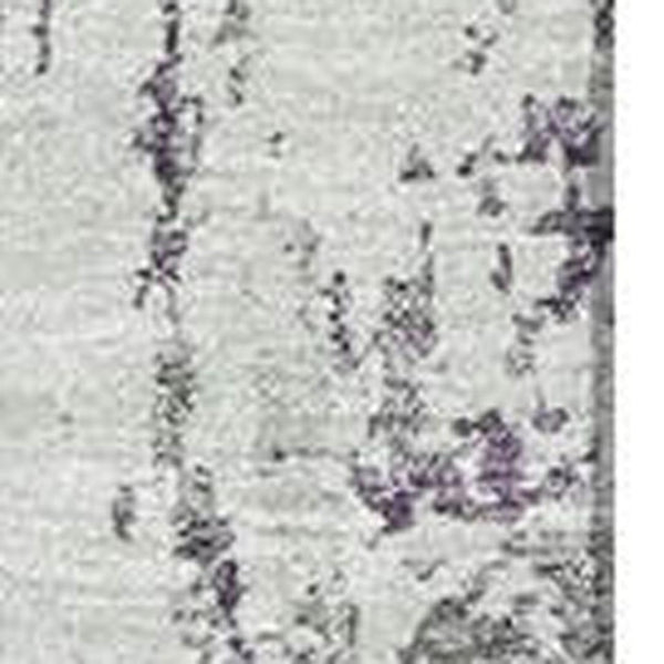 HomeRoots 5' X 8' Plum & Ivory Abstract Area Rug - Washable, UV Protected, Stylish & Durable for High-Traffic Areas 700687