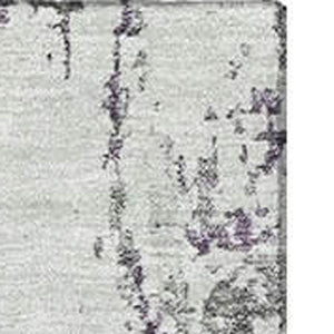 HomeRoots 5' X 8' Plum & Ivory Abstract Area Rug - Washable, UV Protected, Stylish & Durable for High-Traffic Areas 700687