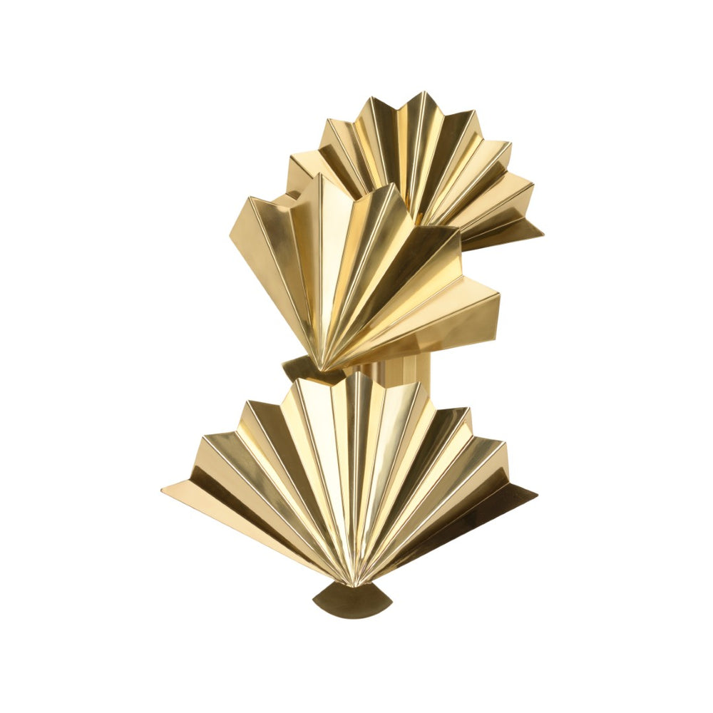 Chelsea House Dancing Polished Brass Fan Sconce By Kristi Nelson — Art Deco Right-Facing Wall Light Sculpture, 18.5"H 70069