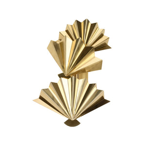 Chelsea House Dancing Polished Brass Fan Sconce By Kristi Nelson — Art Deco Right-Facing Wall Light Sculpture, 18.5"H 70069