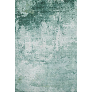 HomeRoots 5' X 8' Aqua and Ivory Abstract Area Rug - Stylish, Washable, UV Protected for High-Traffic Spaces 700693