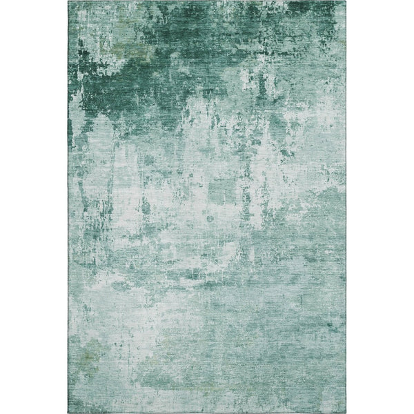 HomeRoots 5' X 8' Aqua and Ivory Abstract Area Rug - Stylish, Washable, UV Protected for High-Traffic Spaces 700693