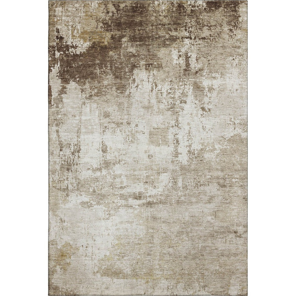 HomeRoots 9' X 12' Washable Brown And Beige Abstract Area Rug with UV Protection - Durable, Stylish & Family-Friendly! 700702