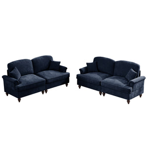 English Elm Classic 2-Piece Modular Sofa Set In Elegant Blue - Versatile, Stylish, And Comfortable For Any Space W3041S00254