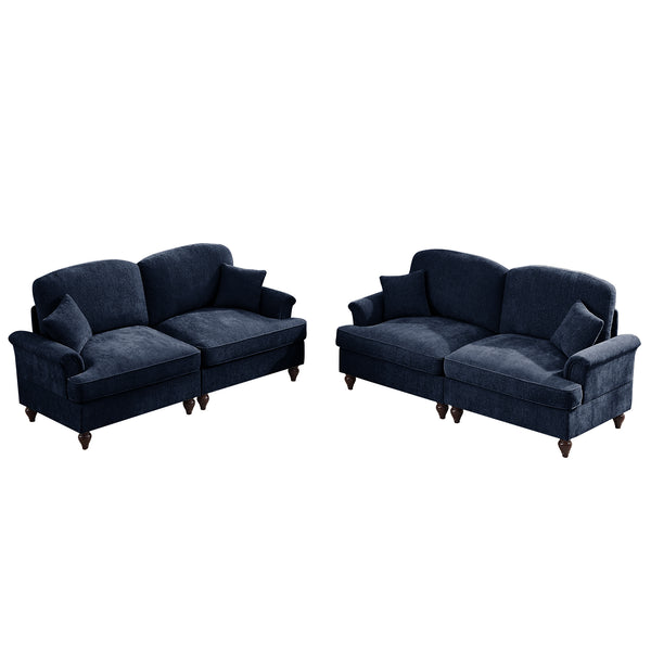 English Elm Classic 2-Piece Modular Sofa Set In Elegant Blue - Versatile, Stylish, And Comfortable For Any Space W3041S00254