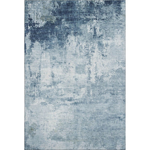 HomeRoots 10' X 14' Blue and Ivory Abstract Area Rug – Durable, Washable, UV-Protected for Modern Living Spaces 700709