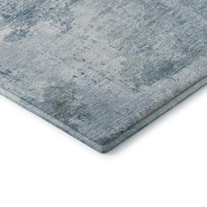 HomeRoots 10' X 14' Blue and Ivory Abstract Area Rug – Durable, Washable, UV-Protected for Modern Living Spaces 700709