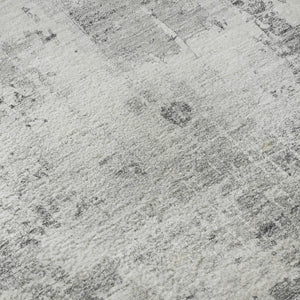 HomeRoots 8' Gray and Silver Abstract Round Rug – Washable, UV-Protected, Durable for High-Traffic Spaces 700712