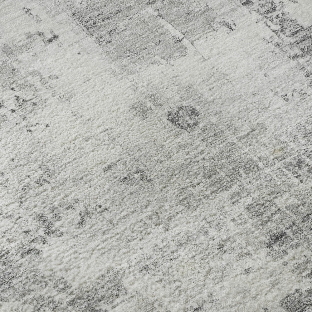 HomeRoots 9' X 12' Contemporary Gray and Silver Abstract Washable Area Rug with UV Protection for Homes 700714