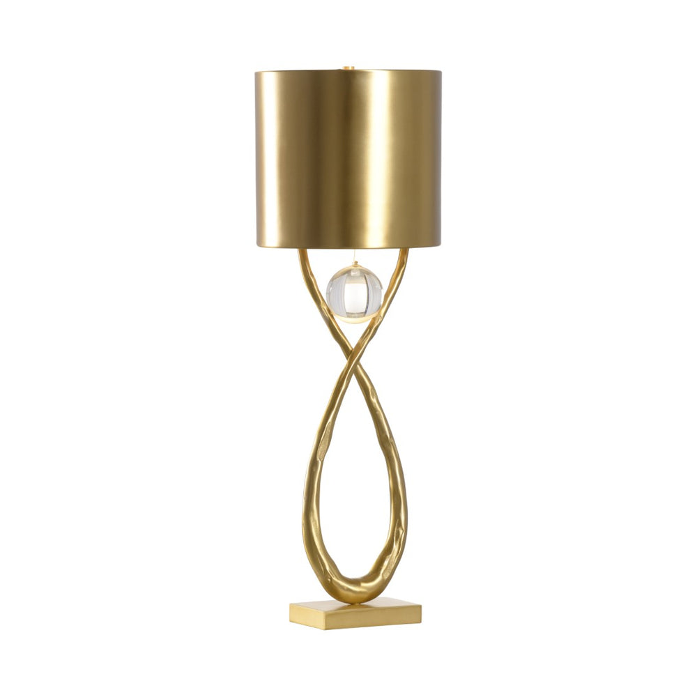 Chelsea House San Cristobal Sculptural Table Lamp By Kristi Nelson — Textured Base, Crystal Rock, Brass Shade Glow 70072