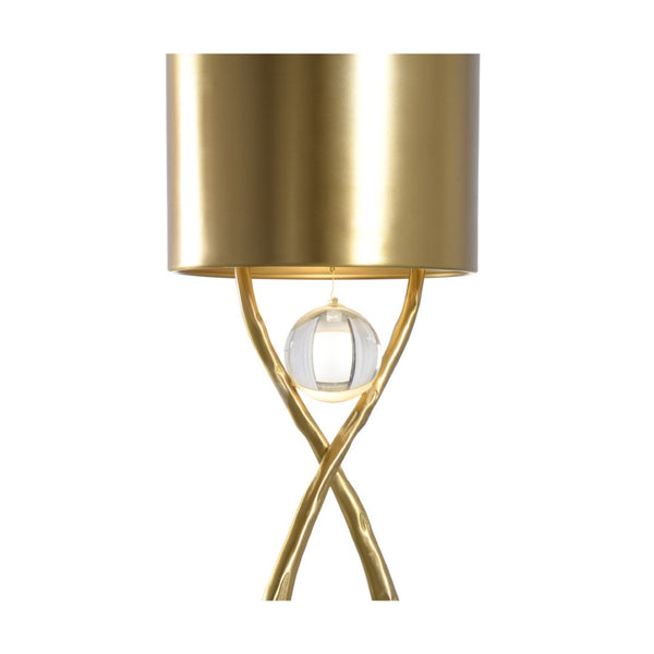 Chelsea House San Cristobal Sculptural Table Lamp By Kristi Nelson — Textured Base, Crystal Rock, Brass Shade Glow 70072