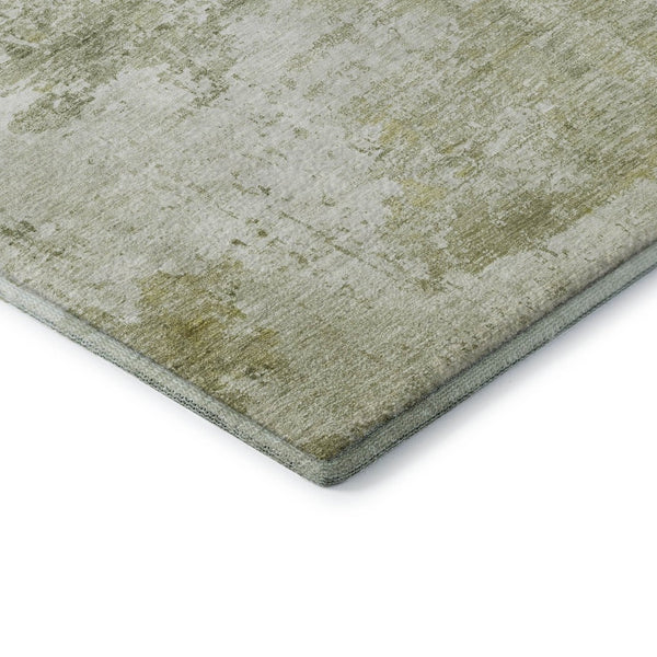 HomeRoots 9' X 12' Sage and Ivory Abstract Washable Area Rug – UV Protected, Stain-Resistant, Stylish Comfort 700720