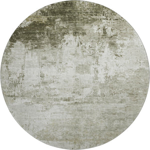 HomeRoots 8' Taupe and Ivory Abstract Washable Round Rug - Stylish, Durable, UV-Protected for Busy Homes 700724