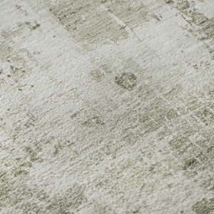 HomeRoots 8' Taupe and Ivory Abstract Washable Round Rug - Stylish, Durable, UV-Protected for Busy Homes 700724