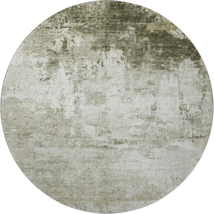 HomeRoots 8' Taupe and Ivory Abstract Washable Round Rug - Stylish, Durable, UV-Protected for Busy Homes 700724