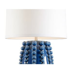 Chelsea House Sea Urchin Lamp By Jamie Merida — 34" Crackled Blue Ceramic Sculpture With Beaded Detail & Clear Acrylic Base 70073