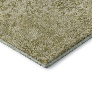 HomeRoots 8' X 10' Washable Beige and Gold Oriental Area Rug - Durable, Stain-Resistant, UV Protected Elegance 700731