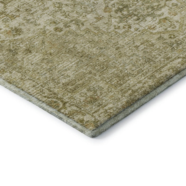 HomeRoots 8' X 10' Washable Beige and Gold Oriental Area Rug - Durable, Stain-Resistant, UV Protected Elegance 700731