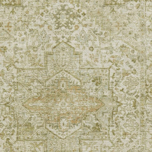 HomeRoots 9' X 12' Beige and Gold Oriental Area Rug - Durable, Washable, UV Protected for High-Traffic Spaces 700732