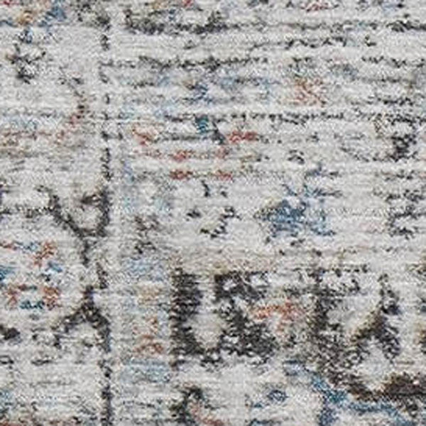 HomeRoots 5' X 8' Ivory And Blue Oriental Area Rug - Washable, Stain Resistant, UV Protected for Easy Care 700735