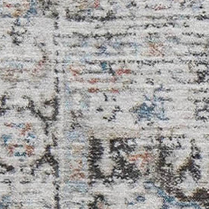 HomeRoots 8' X 10' Ivory and Blue Oriental Area Rug - Washable, UV Protected, Durable Design for Busy Homes 700737