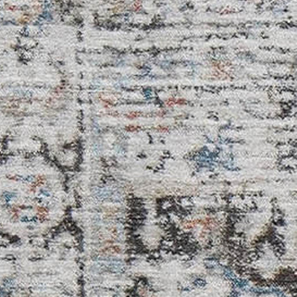 HomeRoots 8' X 10' Ivory and Blue Oriental Area Rug - Washable, UV Protected, Durable Design for Busy Homes 700737