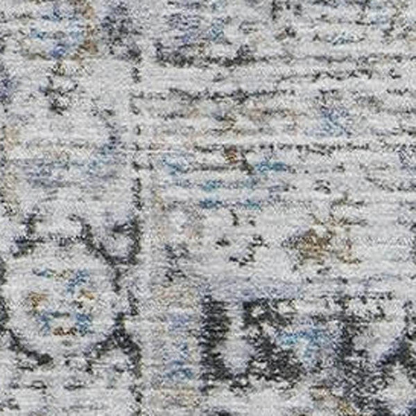 HomeRoots 5' X 8' Linen & Blue Oriental Area Rug - Washable, UV Protected, Stain Resistant for Busy Homes 700741