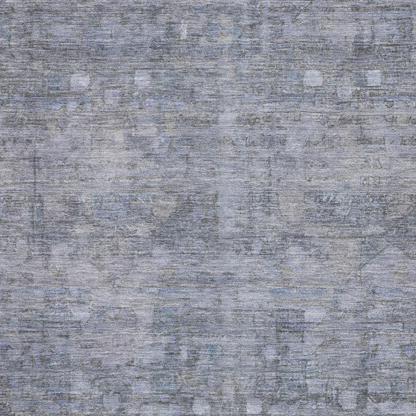 HomeRoots 5' X 8' Blue and Gray Geometric Washable Area Rug with UV Protection for Modern Homes & Patios 700747