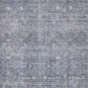 HomeRoots 8' X 10' Geometric Blue and Gray Washable Area Rug with UV Protection for Modern Homes and Patios 700749