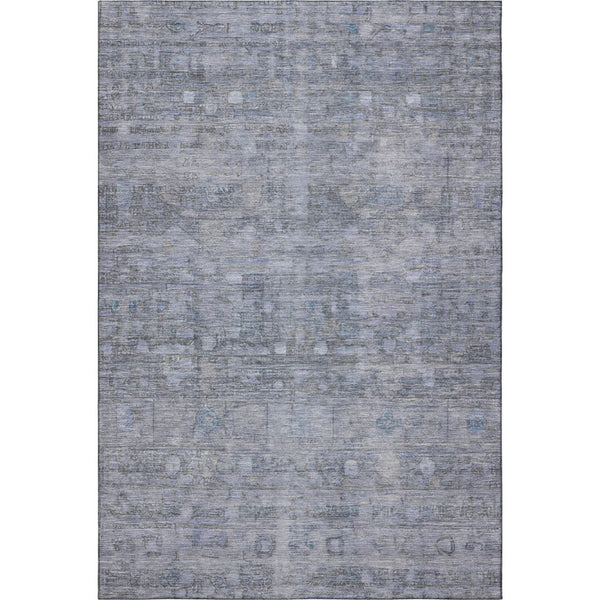 HomeRoots 10' Blue and Gray Geometric Washable Area Rug - Stylish, Durable, UV-Protected for Busy Homes! 700751