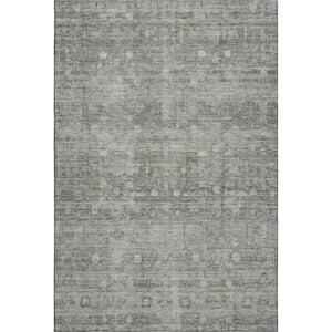 HomeRoots 10' X 14' Stylish Pewter & Taupe Geometric Washable Area Rug - UV Protected & Stain Resistant! 700757