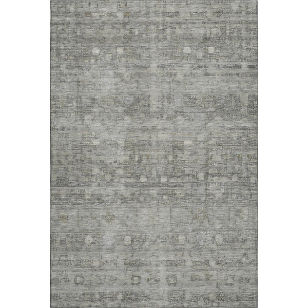 HomeRoots 10' X 14' Stylish Pewter & Taupe Geometric Washable Area Rug - UV Protected & Stain Resistant! 700757