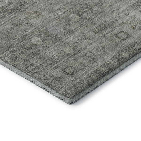 HomeRoots 10' X 14' Stylish Pewter & Taupe Geometric Washable Area Rug - UV Protected & Stain Resistant! 700757