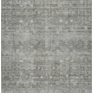 HomeRoots 10' X 14' Stylish Pewter & Taupe Geometric Washable Area Rug - UV Protected & Stain Resistant! 700757