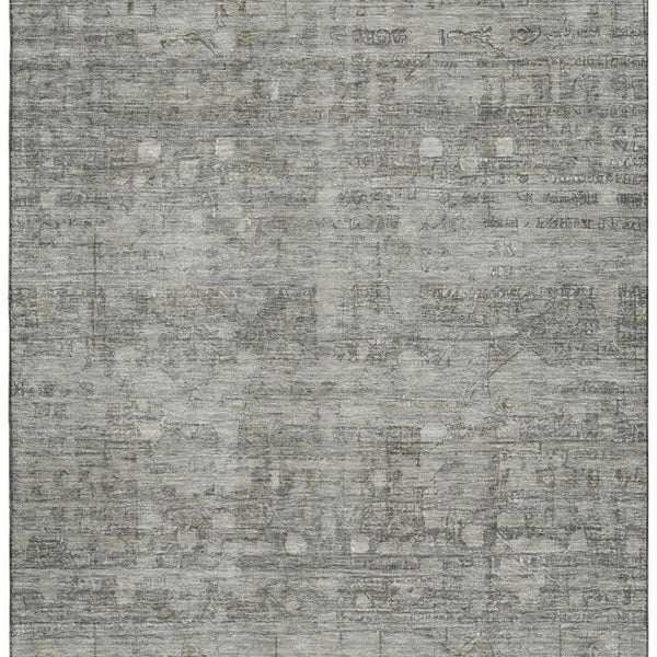 HomeRoots 10' X 14' Stylish Pewter & Taupe Geometric Washable Area Rug - UV Protected & Stain Resistant! 700757