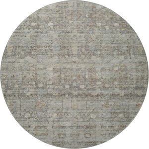 HomeRoots 8' Taupe and Beige Geometric Washable Round Rug - UV Protected, Stain Resistant for Modern Homes 700760