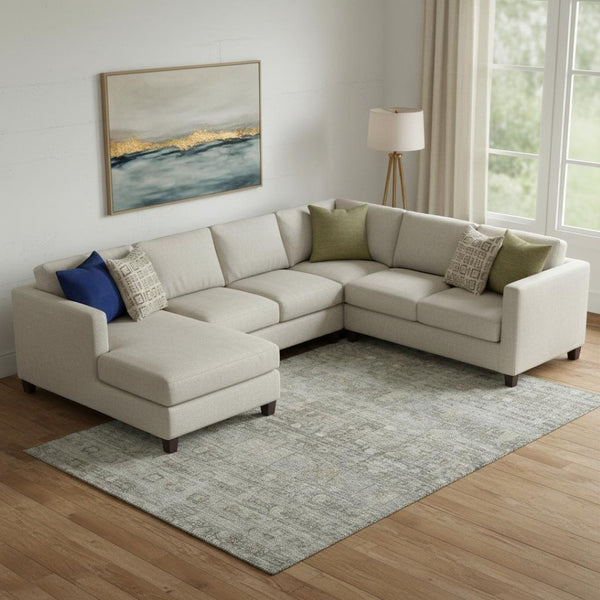 HomeRoots 9' X 12' Taupe Beige Geometric Washable Area Rug - Durable, Stylish, UV-Protected for High Traffic Areas 700762