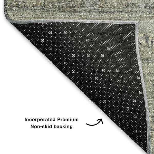 HomeRoots 9' X 12' Taupe Beige Geometric Washable Area Rug - Durable, Stylish, UV-Protected for High Traffic Areas 700762