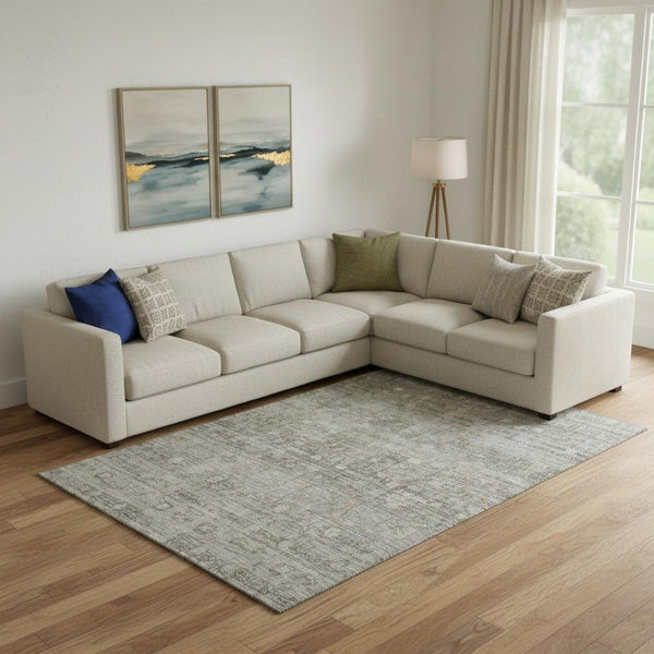 HomeRoots 10' X 14' Taupe & Beige Geometric Area Rug - Washable, UV-Protected, Perfect for High-Traffic Spaces 700763