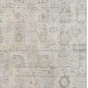 HomeRoots 8' X 10' Linen & Beige Washable Oriental Area Rug - Durable, UV-Protected, Stylish for Every Room 700773