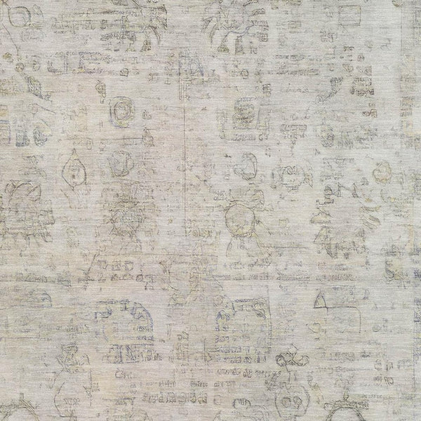 HomeRoots 10' X 14' Washable Linen & Beige Oriental Area Rug with UV Protection – Stylish & Easy Care for Homes 700775