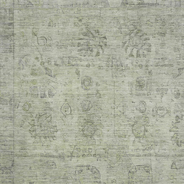 HomeRoots 5' X 8' Sage and Gray Oriental Area Rug – Durable, Washable, UV-Protected for High-Traffic Spaces 700777